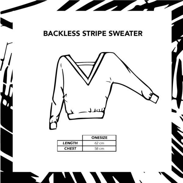 Sizechart Backless Stripe Sweater